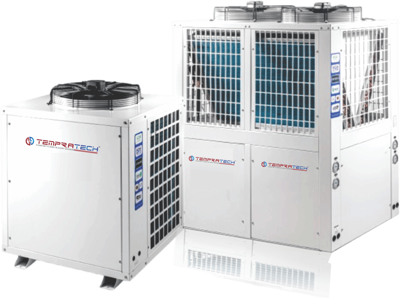 Three Tempratech TT-CM commercial heat-pump units